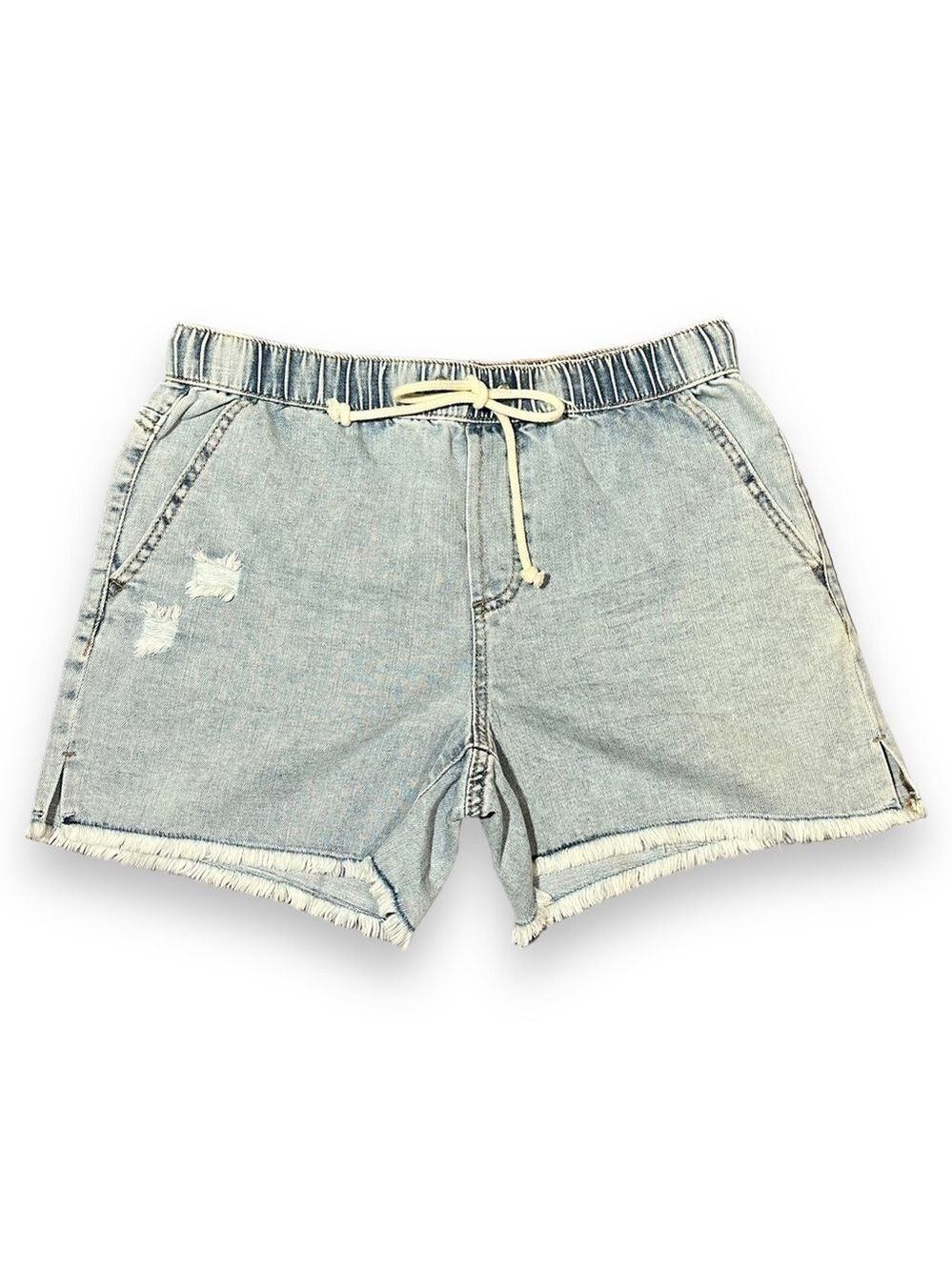 No Boundaries Tie Front Shorts Light Acid Wash Size Medium